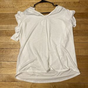 8th Street Boutique Blouse Women’s Size XXL Flutter Sleeve Stretch White NWT